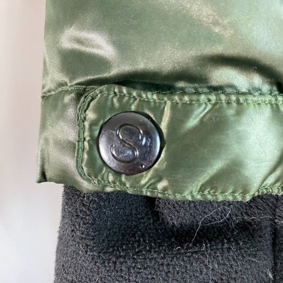 S13 Kylie Metallic Green Down Hooded Puffer Jacket - Picture 8 of 16